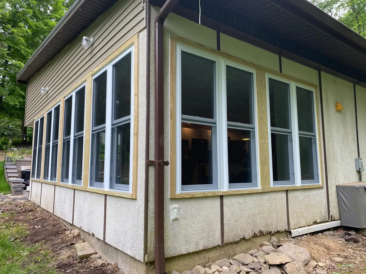 Replacement window and glass work by Mesko Glass.